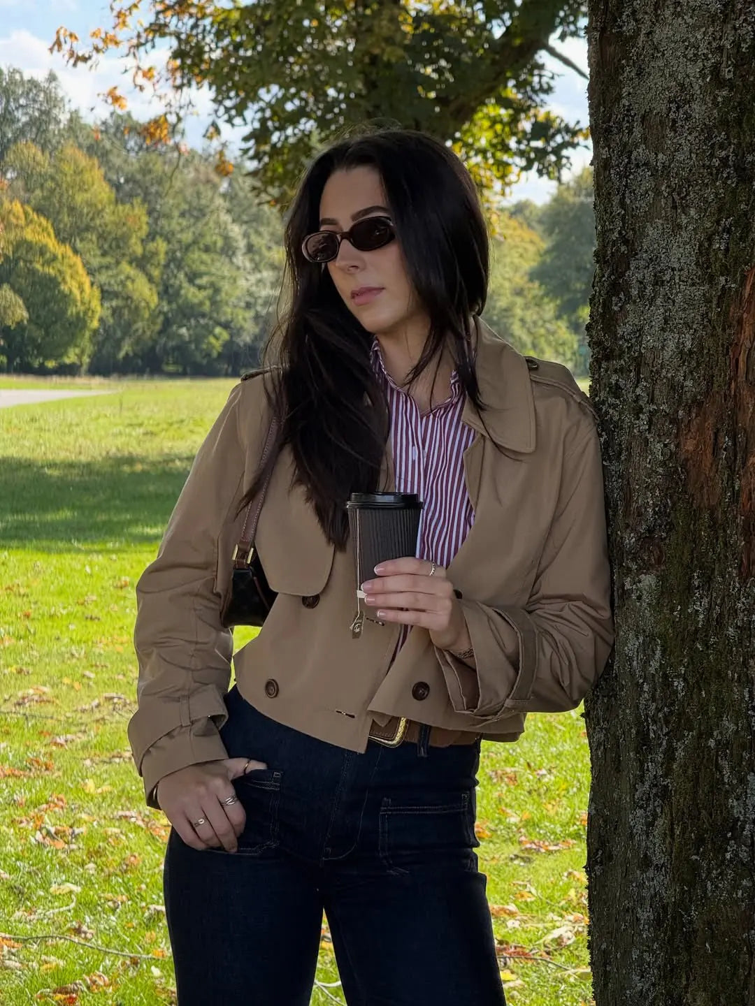 Trench noir court femme