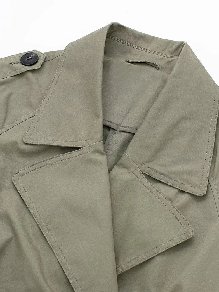 Trench long kaki femme