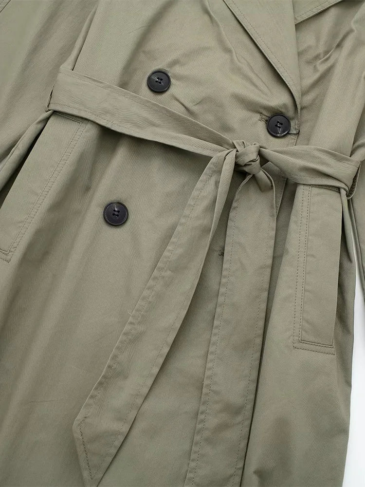 Trench long kaki femme