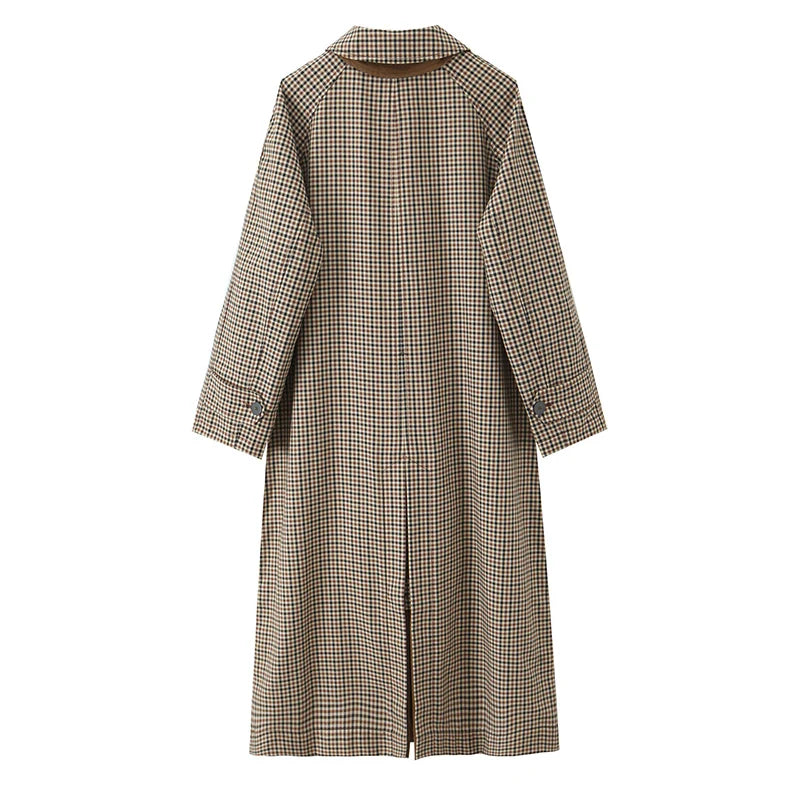 Trench long femme réversible marron