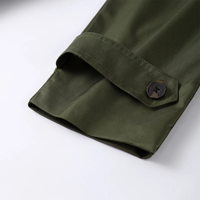 Trench court femme kaki