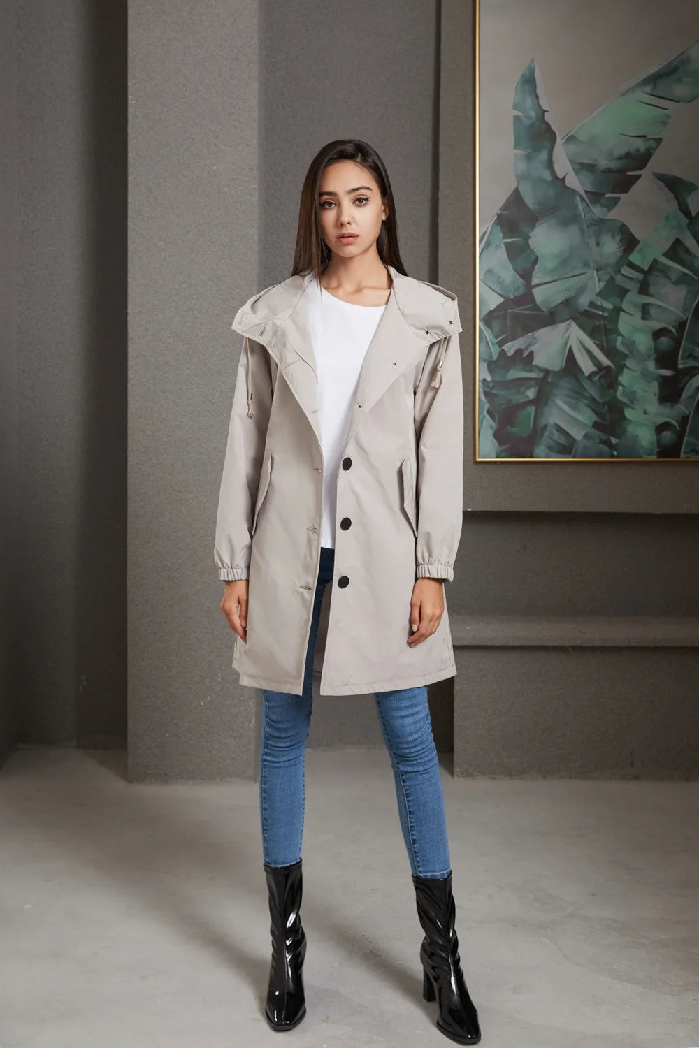 Impermeable trench femme mi-long