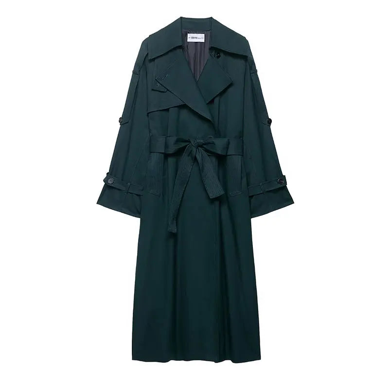 Trench long femme vert