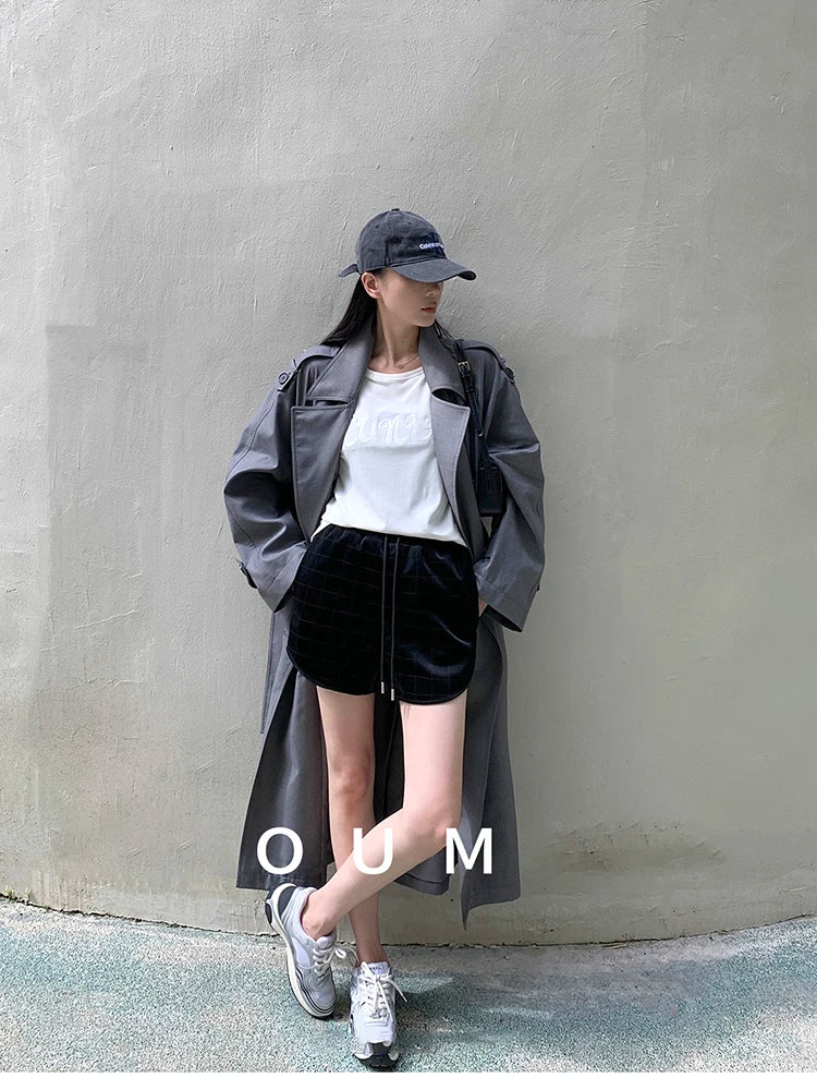 Trench long femme beige