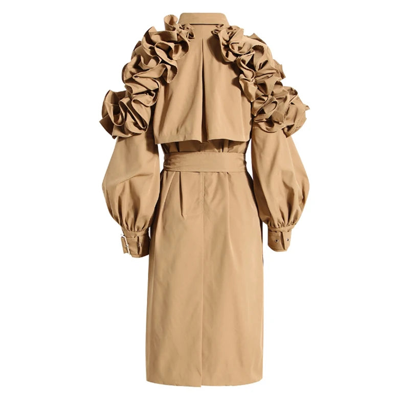Trench mi long noir femme