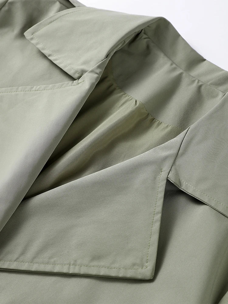 Trench court femme kaki