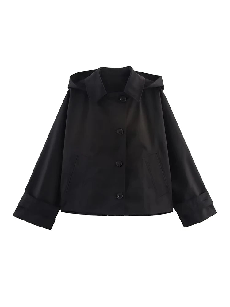 Trench kaki à capuche femme