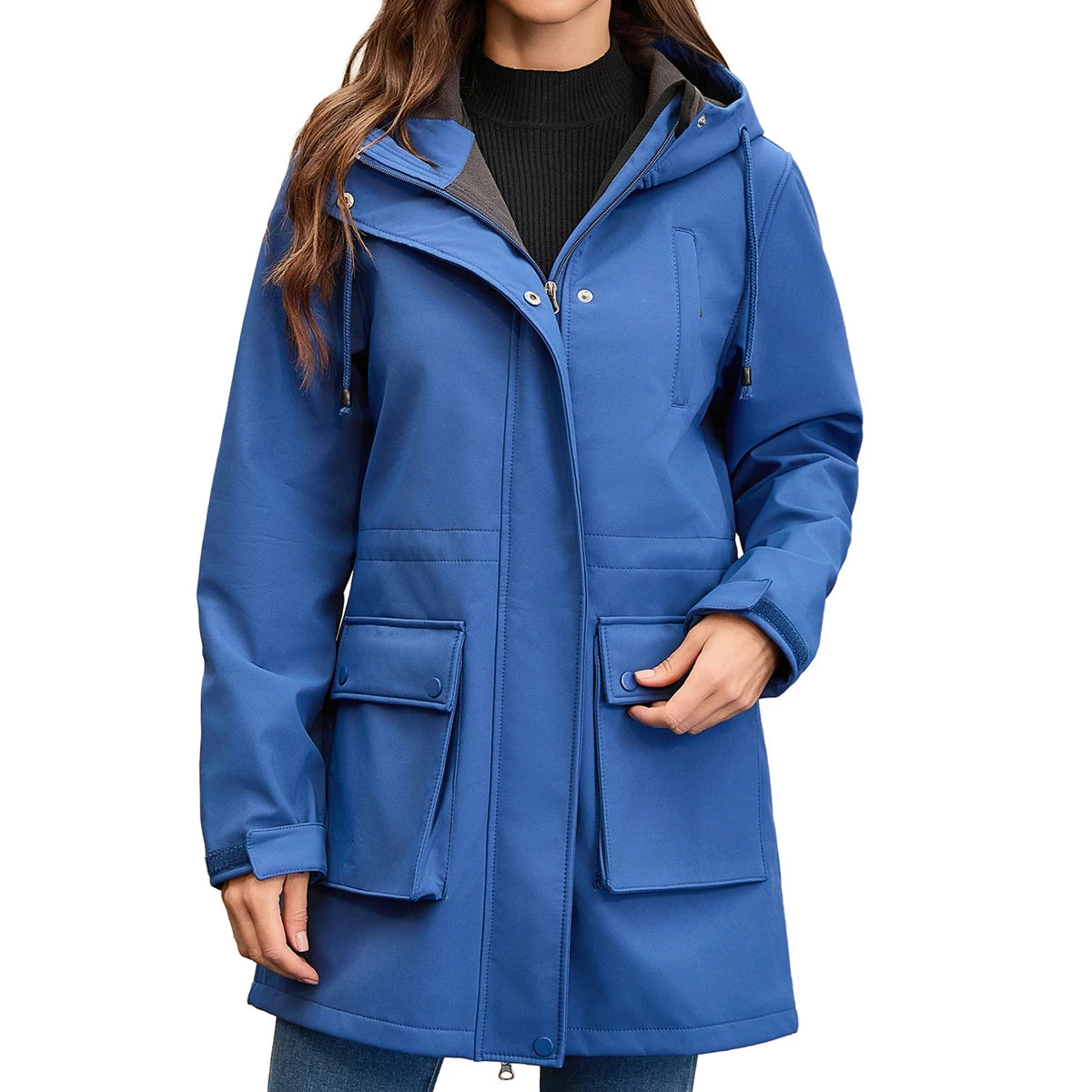 Trench impermeable avec capuche femme