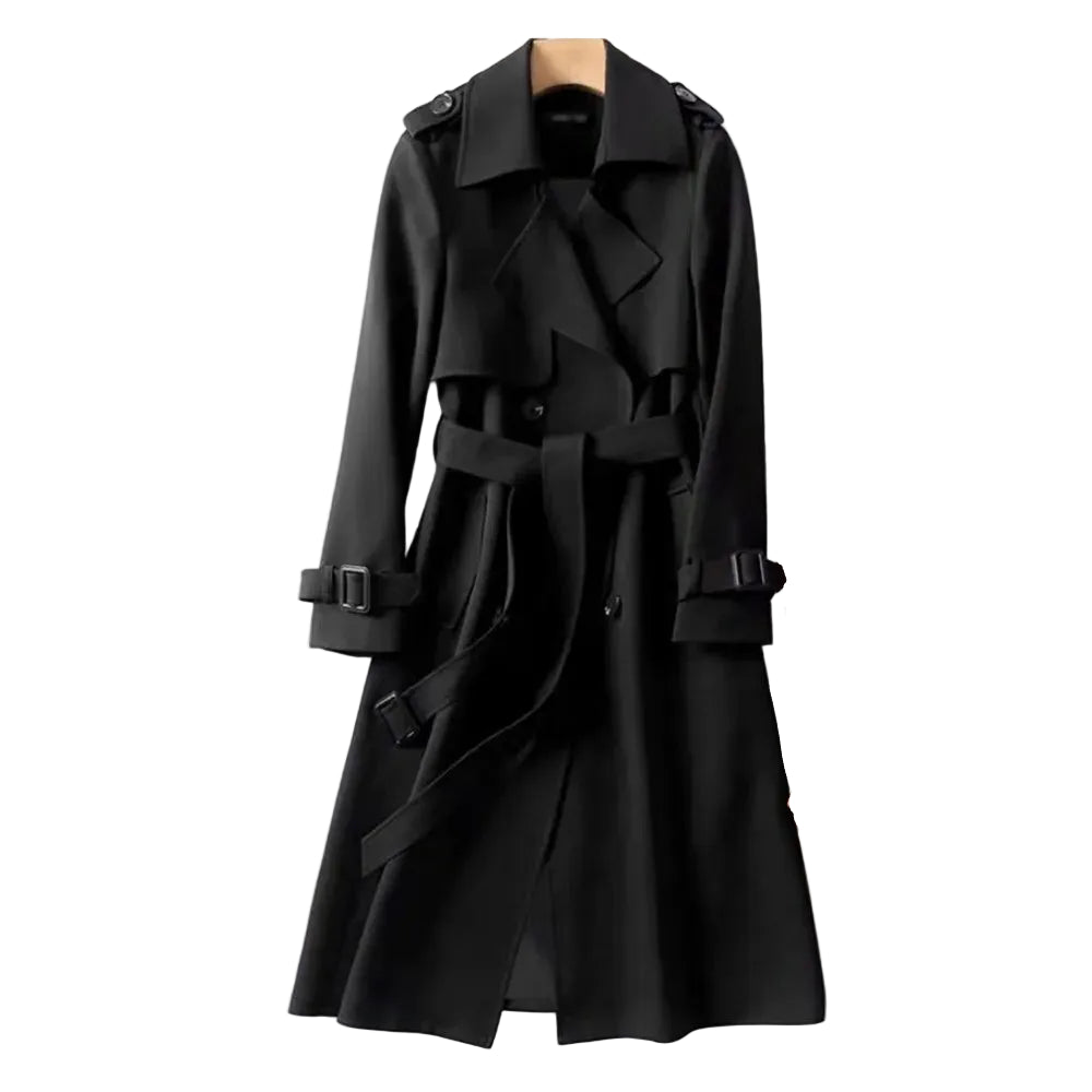 Trench coat long femme noir