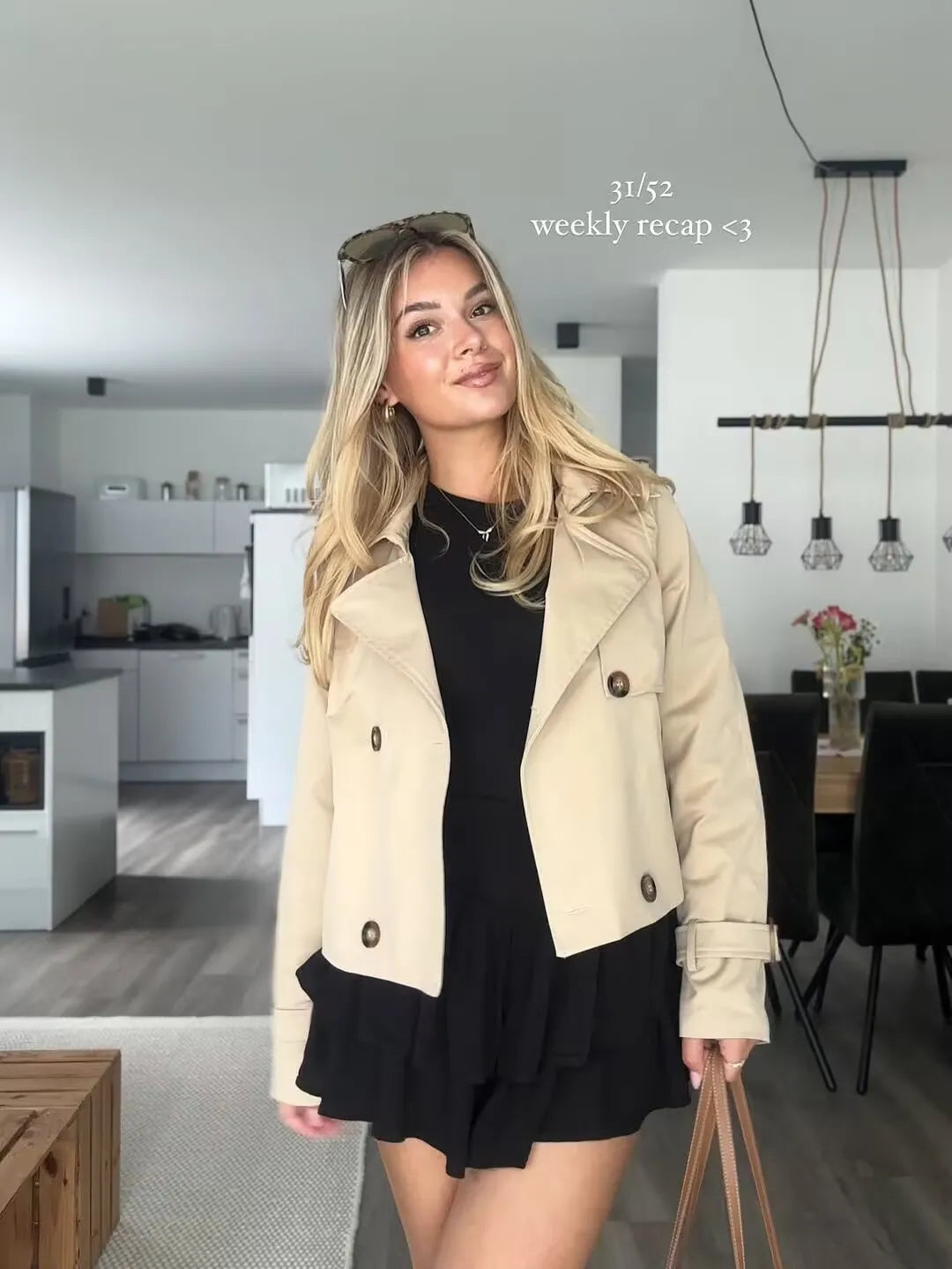 Trench noir court femme