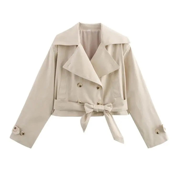 Trench court femme beige