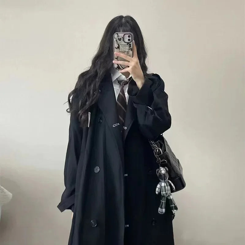 Trench long femme noir
