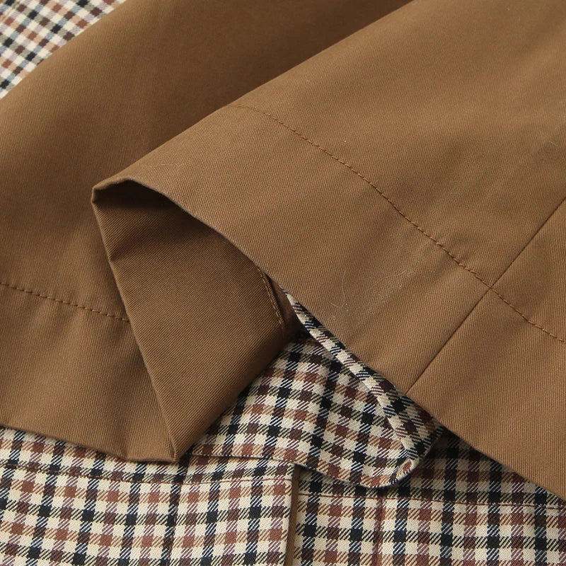 Trench long femme réversible marron