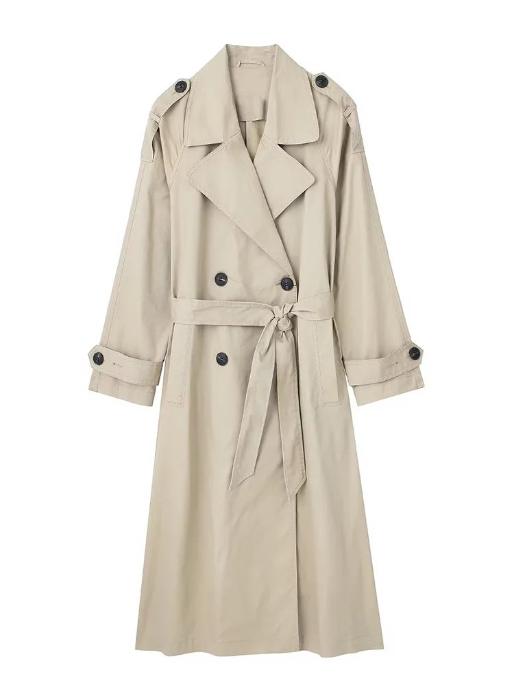 Trench long kaki femme
