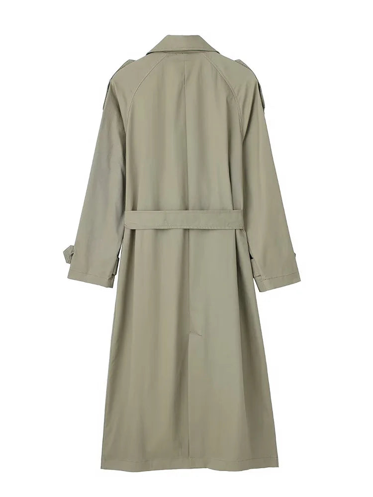 Trench long kaki femme