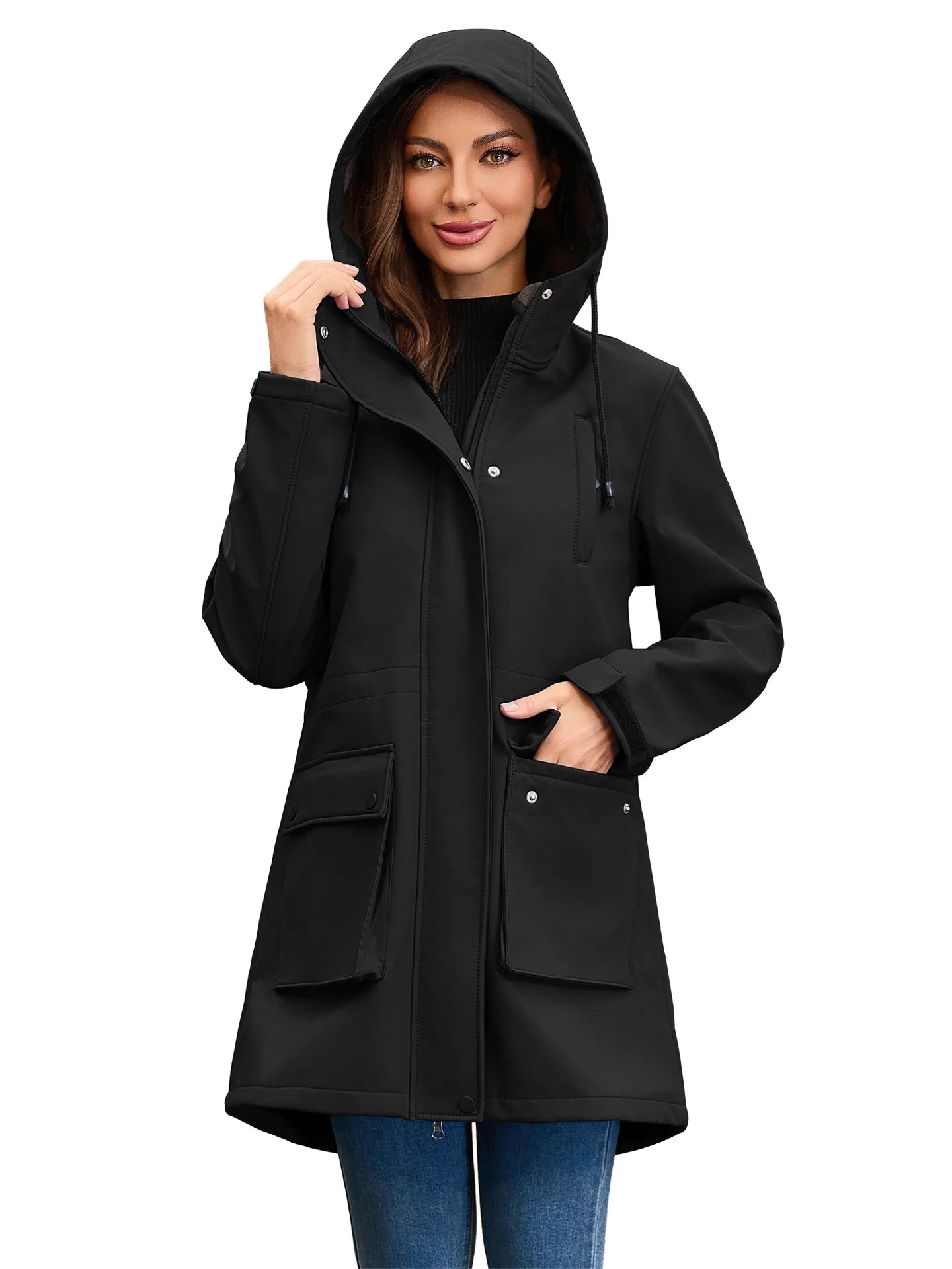 Trench impermeable avec capuche femme