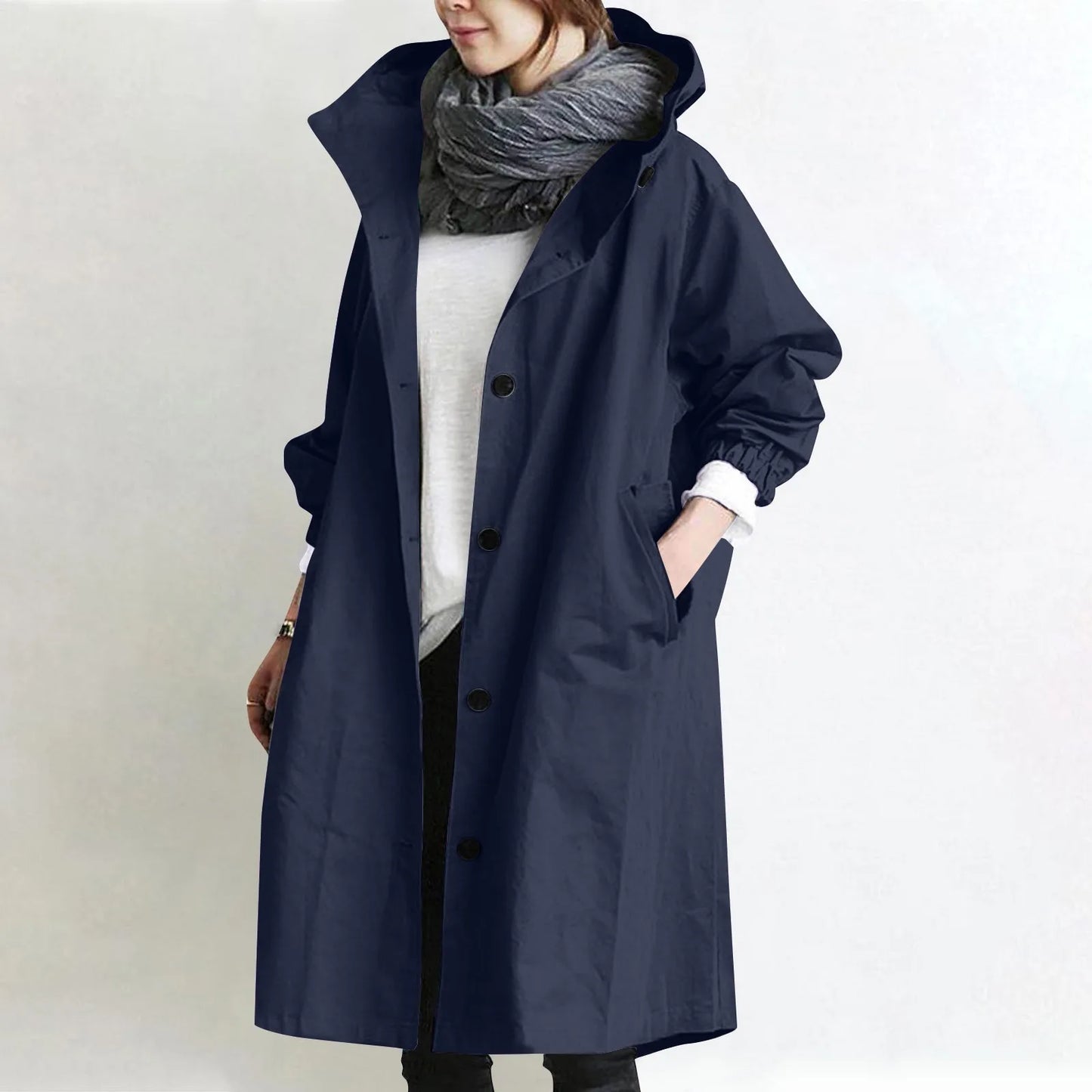 Trench impermeable femme à capuche