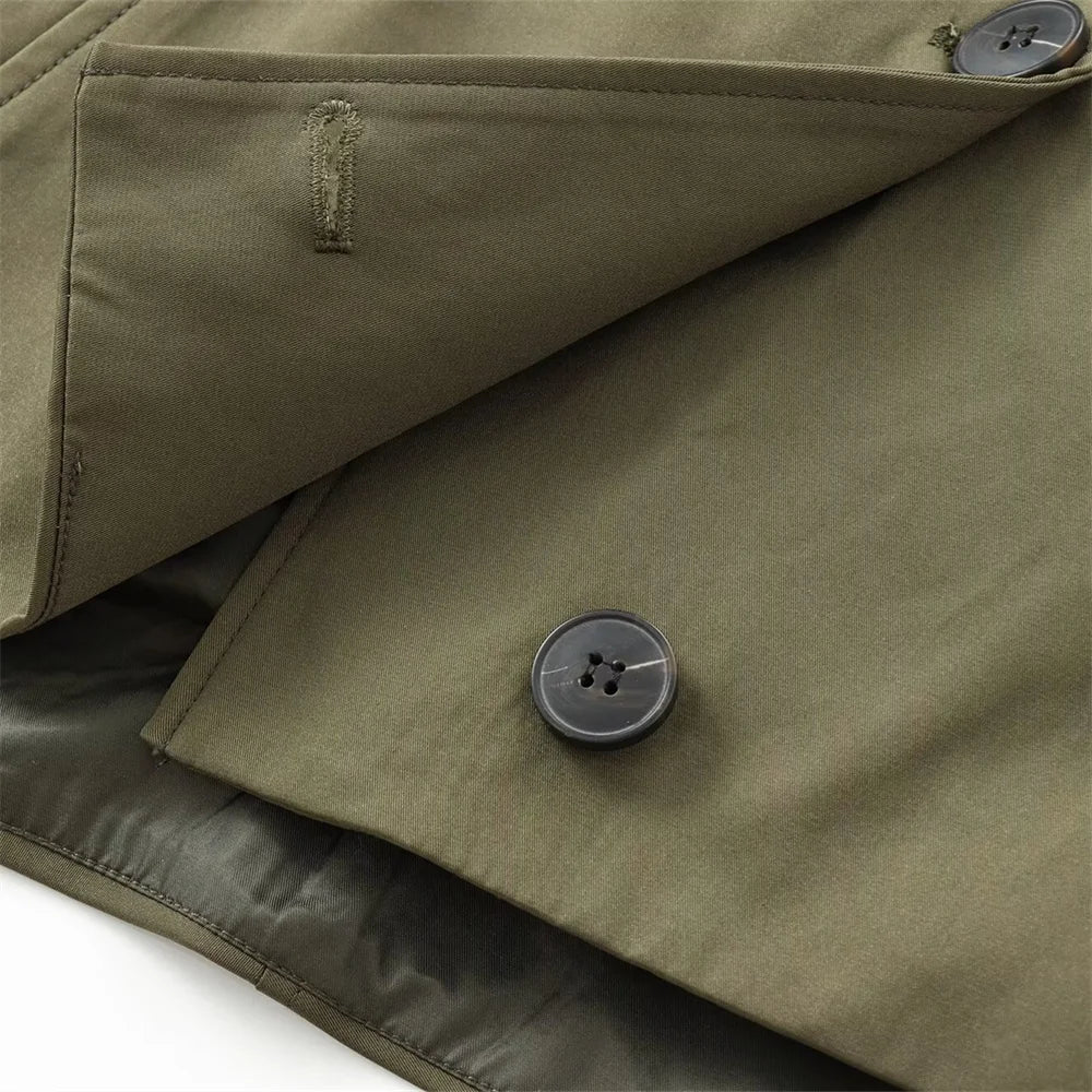 Trench kaki à capuche femme
