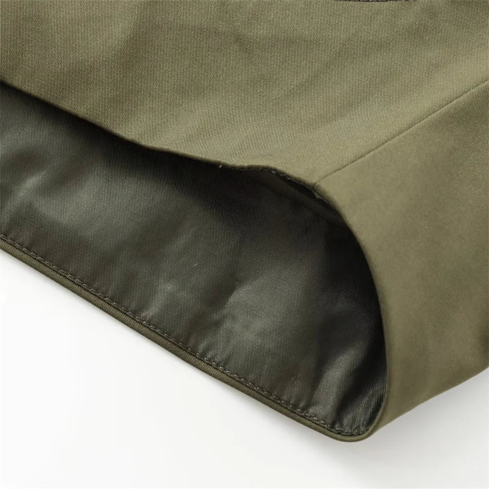 Trench kaki à capuche femme