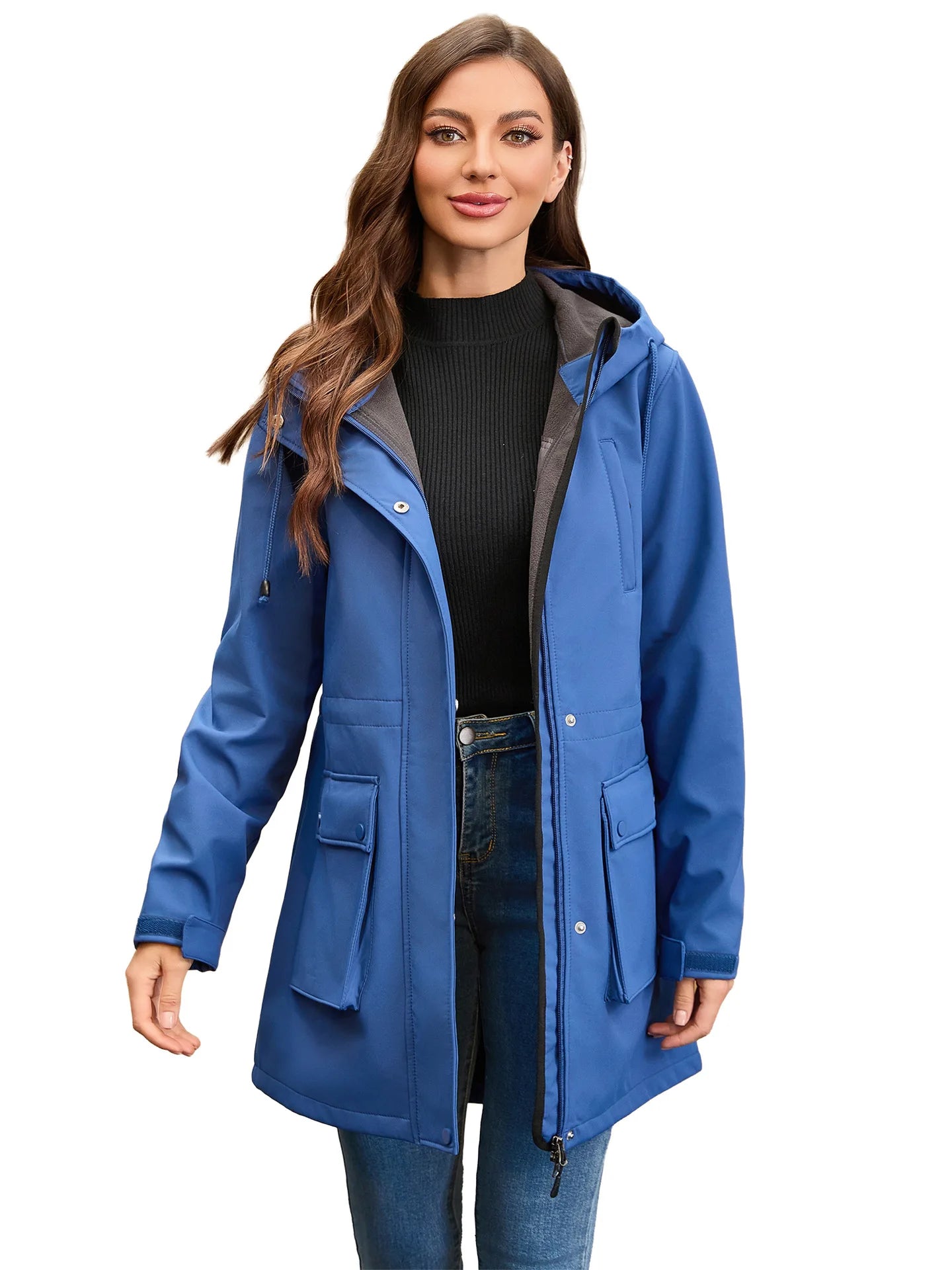 Trench impermeable avec capuche femme