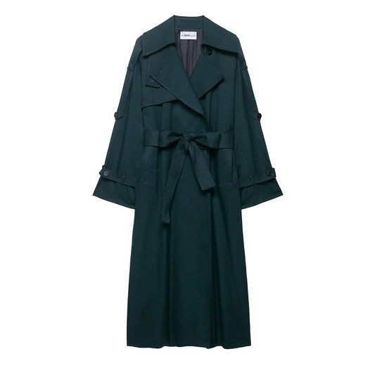 Trench long femme vert