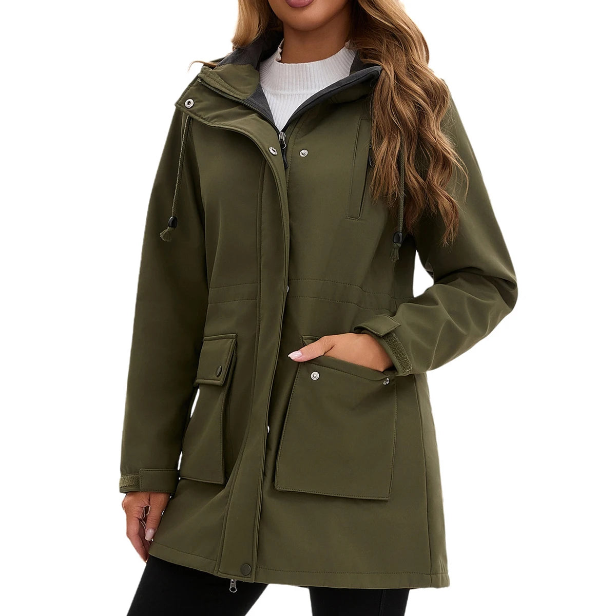 Trench impermeable avec capuche femme