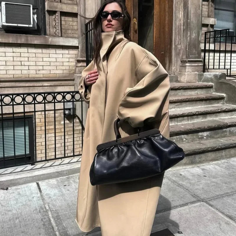 Trench femme long beige