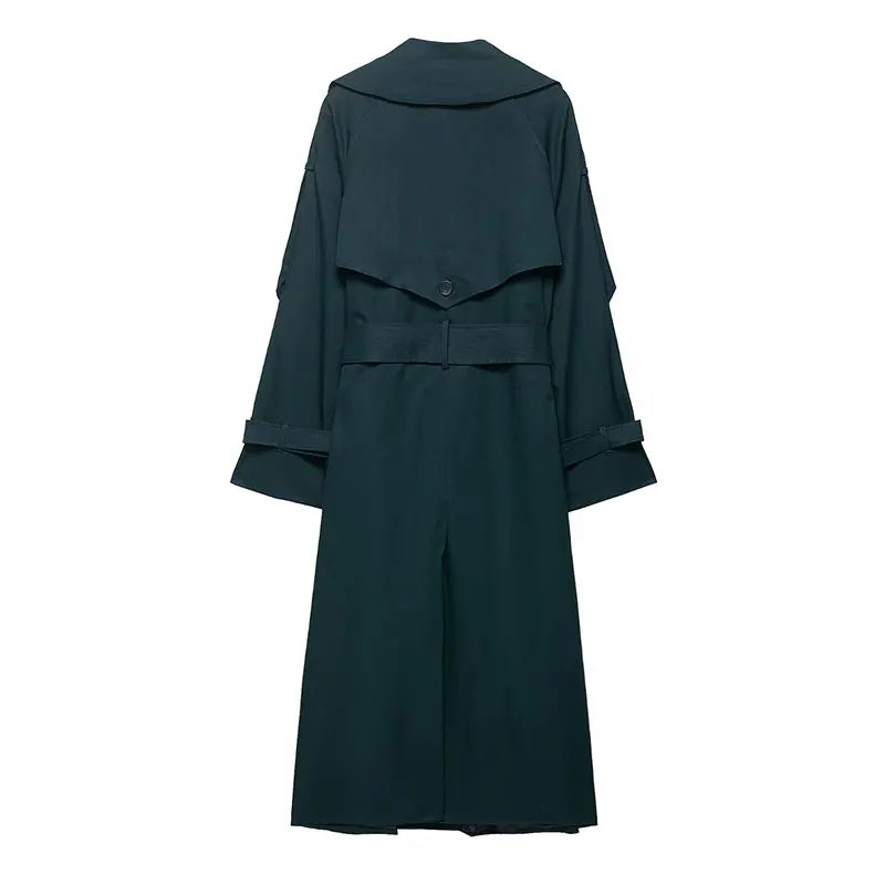 Trench long femme vert