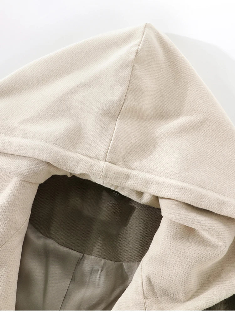 Manteau trench coat hiver femme à capuche
