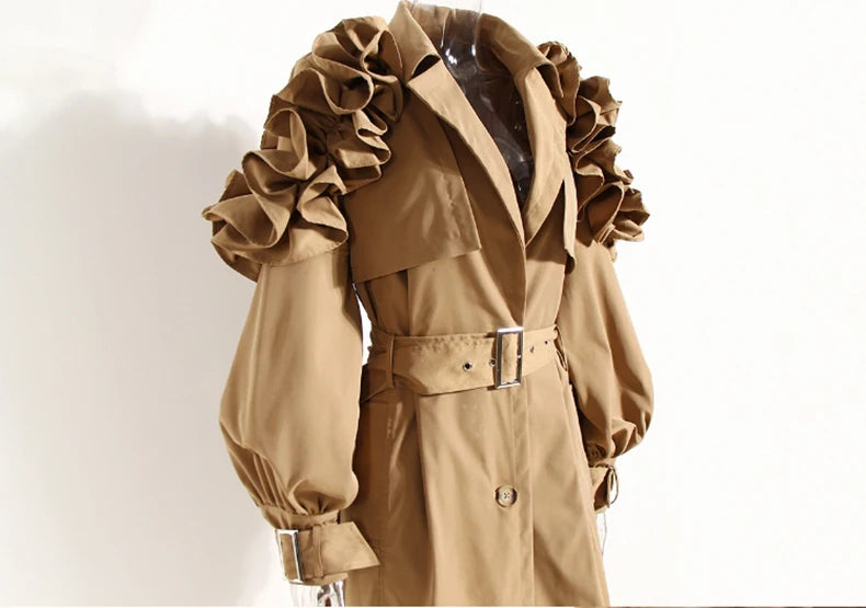 Trench mi long noir femme