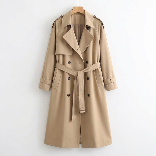 Trench femme mi-long beige