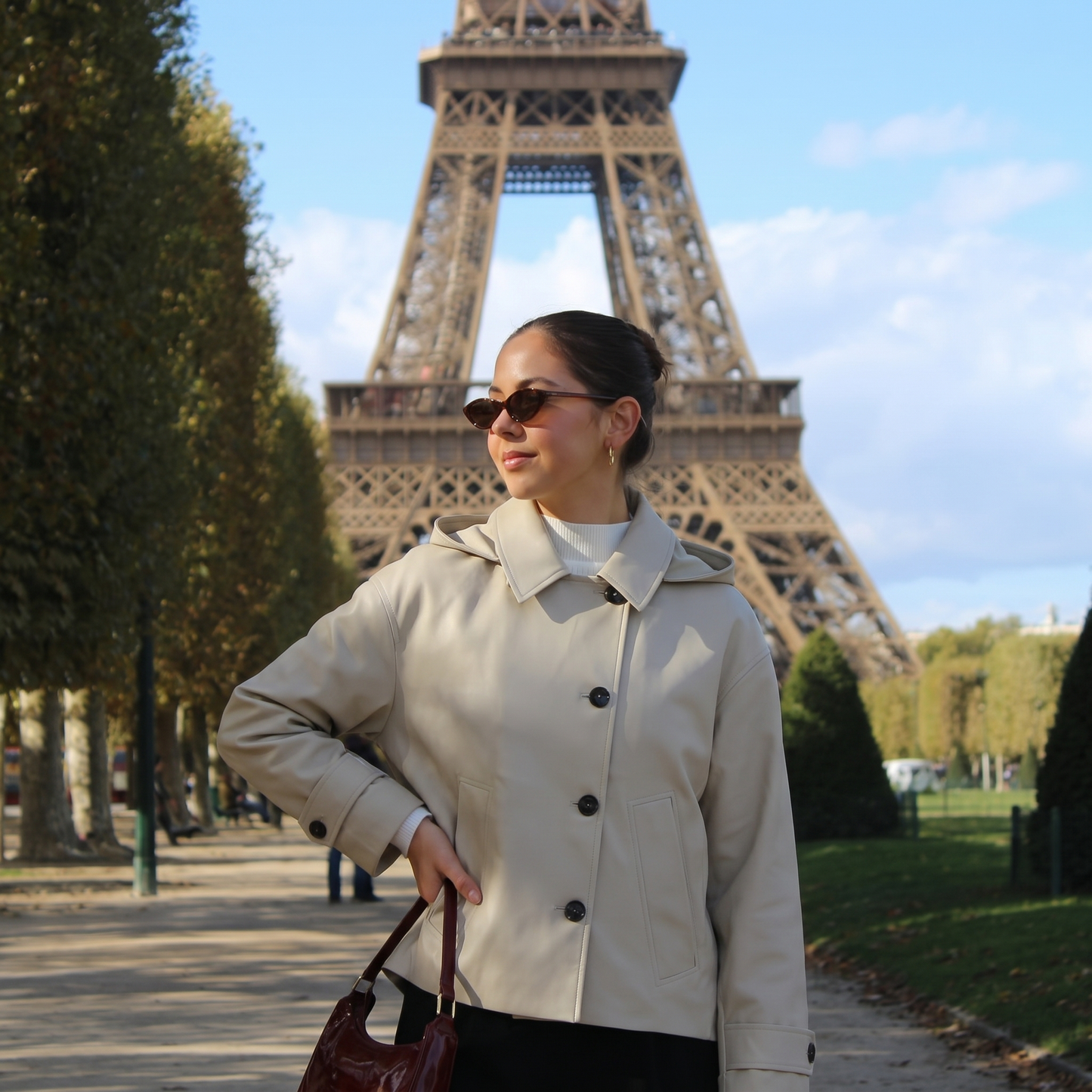 Trench coat à capuche femme