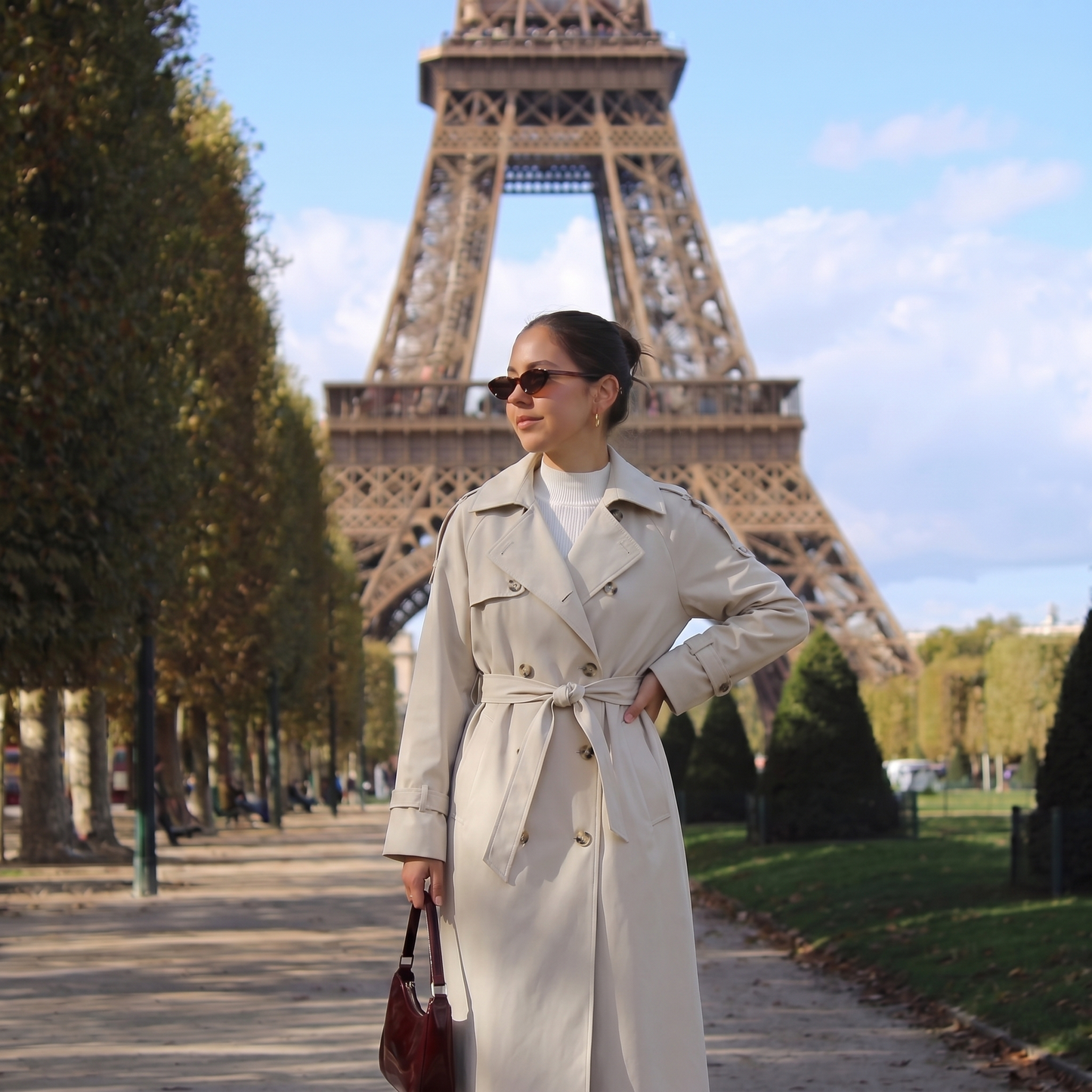 Trench long oversize femme