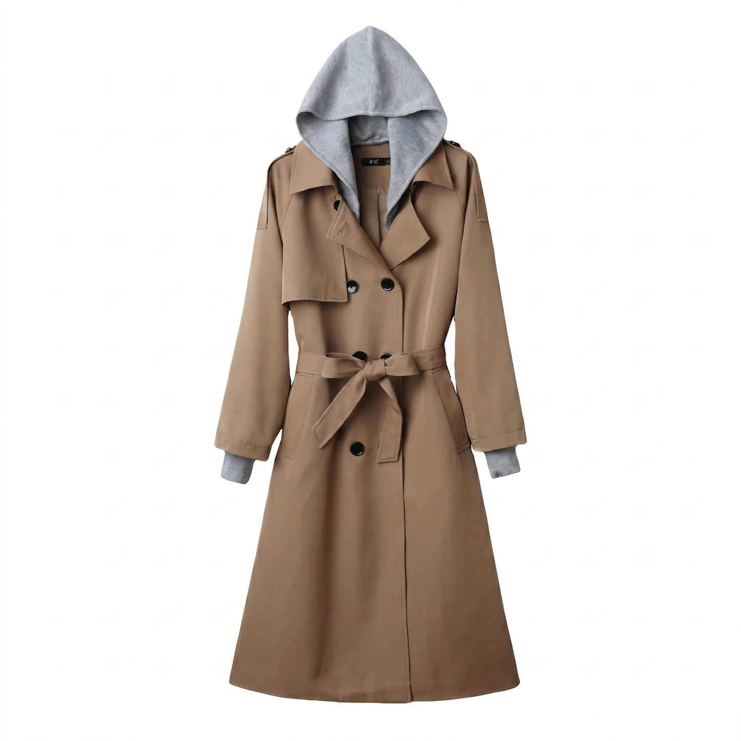 Trench long à capuche femme