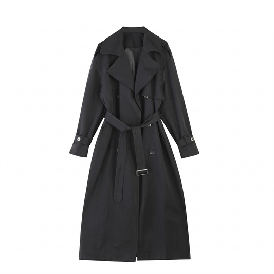 Trench femme noir tres long