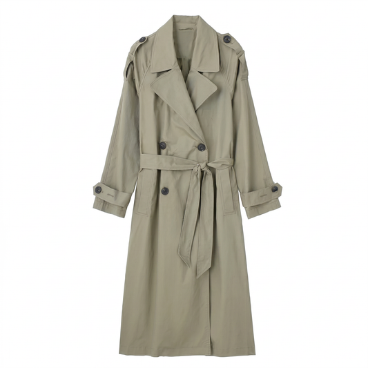 Trench long kaki femme
