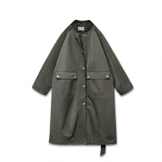 Trench femme long kaki