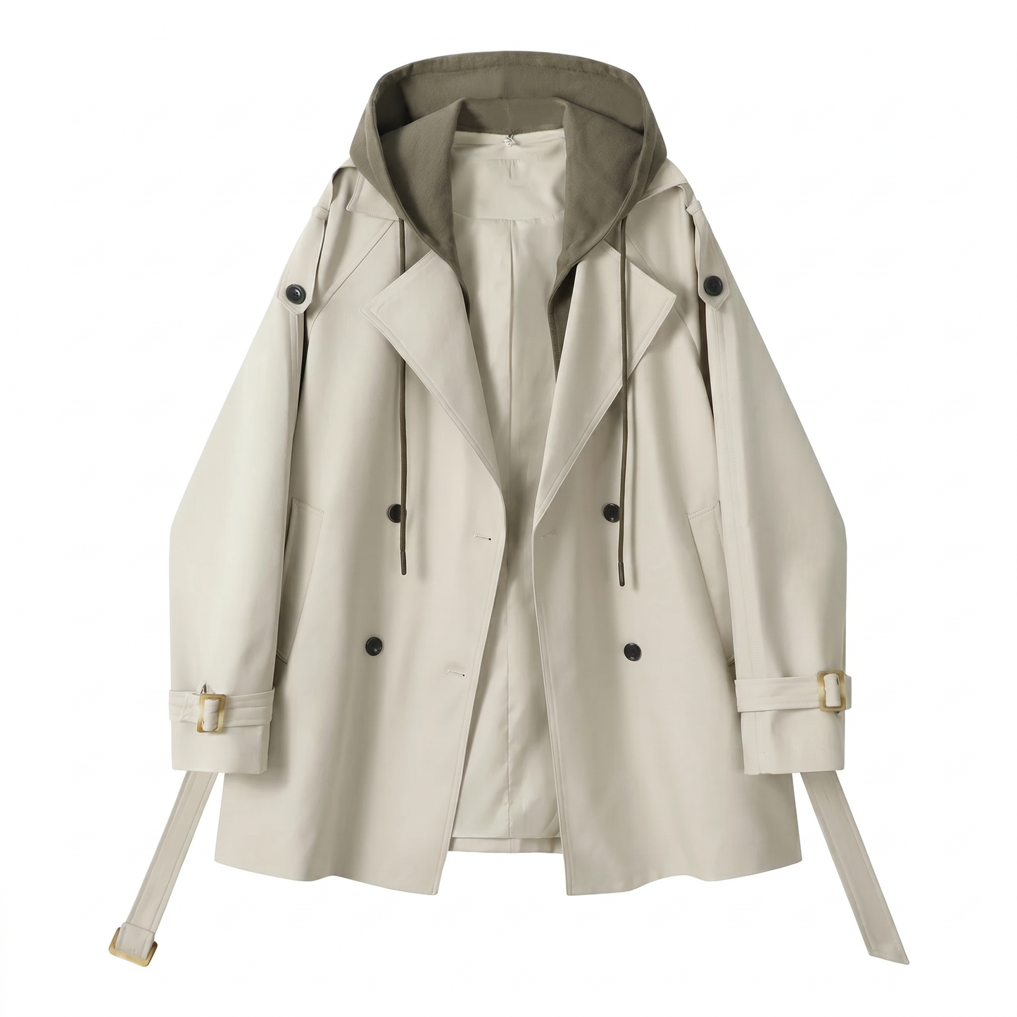 Manteau trench coat hiver femme à capuche